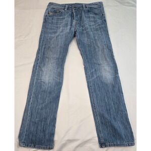 Diesel Darron Mens W34 L32 Regular Slim‎ Tapered Jeans Light Wash Denim Distress